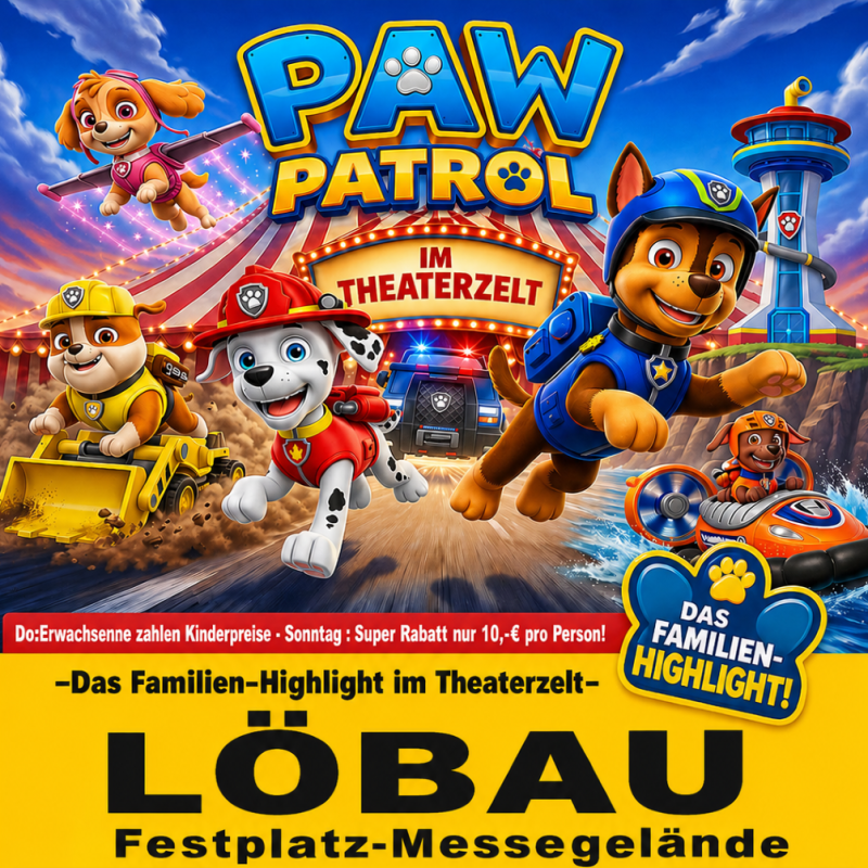 Titelbild Paw Patrol im Theaterzelt