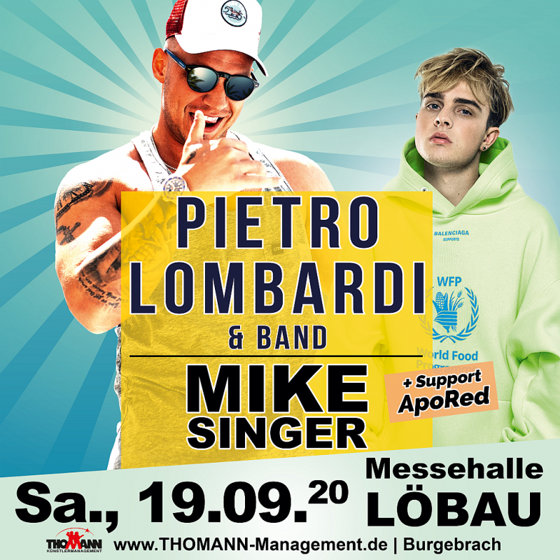 Titelbild Pietro Lombardi & Band | Mike Singer | Support: ApoRed